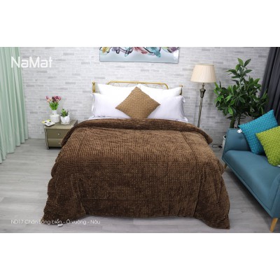 ND17 Chăn Sóng Biển - Ô Vuông Nâu