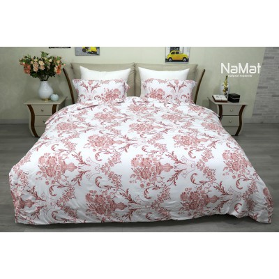 Bộ Chăn Ga Gối Promodal B Họa Tiết Hoa Nền Trắng