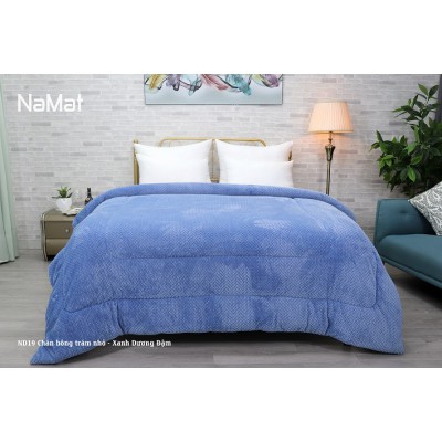 ND19 Chăn Bông Trám Nhỏ Xanh Dương Đậm