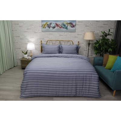 Bộ Chăn Ga Gối Tencel 60s LPRT05 Kẻ Ghi NM