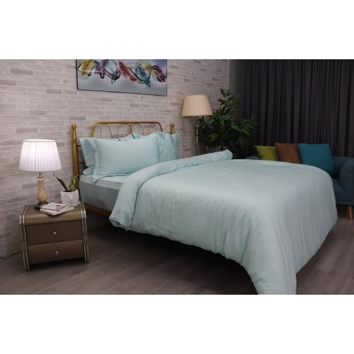 Bộ Chăn Ga Gối Tencel 60s Xanh Lá