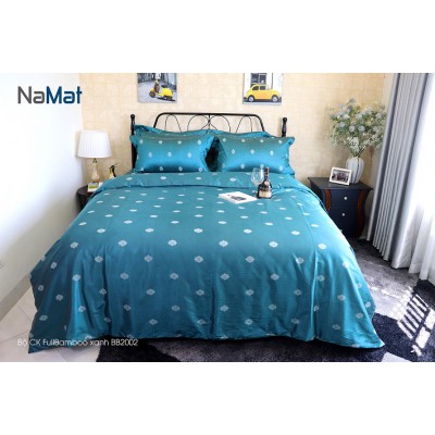 Bộ Chăn Ga Gối Fullbamboo Xanh mã BB2002