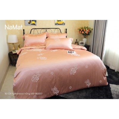Bộ Chăn Ga Gối Fullbamboo Hồng Đất mã BB2007