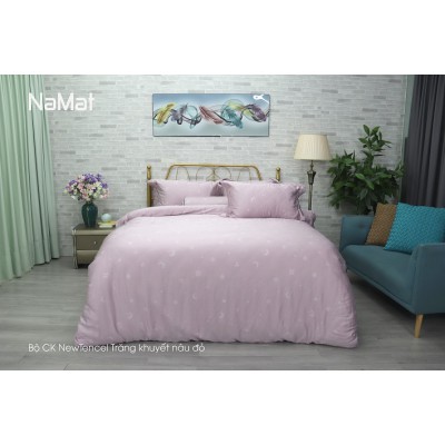 Bộ Chăn Ga Gối New Tencel Trăng Khuyết Nâu Đỏ