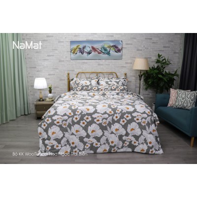 Bộ Chăn Ga Gối Wooltencel Hoa Ngọc Trai Biển