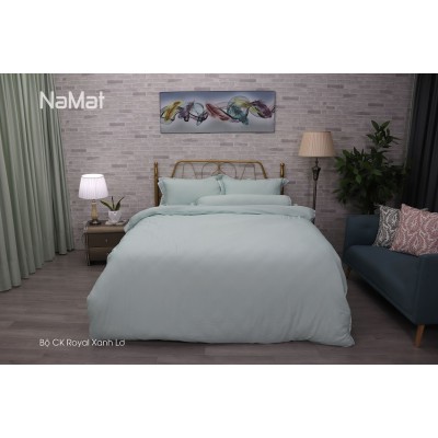 Bộ Chăn Ga Gối Royal Xanh Lơ
