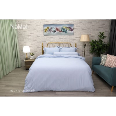 Bộ Chăn Ga Gối Royal Xanh Biển