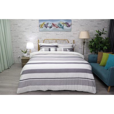 Bộ Chăn Ga Gối Promodal B Kẻ Tia Xám