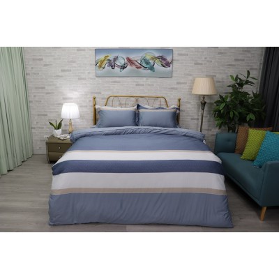 Bộ Chăn Ga Gối Cotton 80s Kẻ Triangle