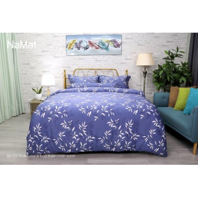 Bộ Chăn Ga Gối Promodal B Trúc Thiên Môn Xanh