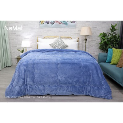ND17 Chăn Sóng Biển 2 Mặt Xanh Dương