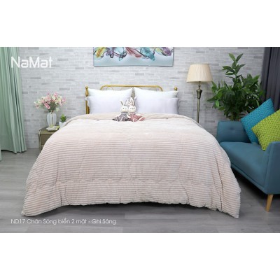 ND17 Chăn Sóng Biển 2 Mặt Ghi Sáng