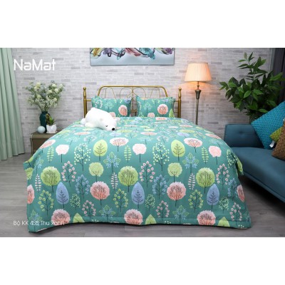 Bộ Chăn Ga Gối 4SS Thu Xanh