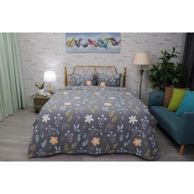 Bộ Chăn Ga Gối 4SS Hoa Baby Xanh Ghi