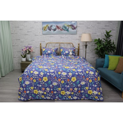 Bộ Chăn Ga Gối 4SS Hoa Biển Xanh Nhạt