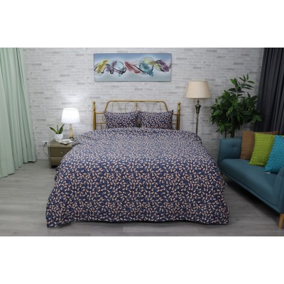 Bộ Chăn Ga Gối 4SS Hoa Đất Ghi Xanh