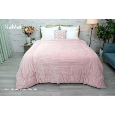 ND21 Chăn Bông Sóng Ly 2 Mặt Hồng Phấn