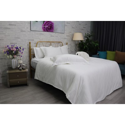 Bộ Chăn Ga Gối Tencel Jacquard Sữa