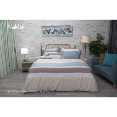 Bộ Chăn Ga Gối TencelModal Kẻ sọc eternity