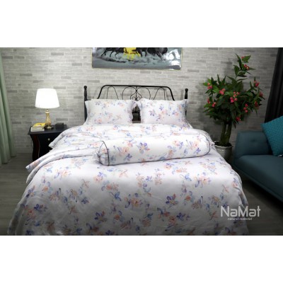 Bộ Chăn Ga Gối Tencel 40s Hoa Trắng