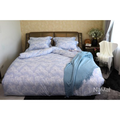 Bộ Chăn Ga Gối TencelP Lá Vẽ Xanh