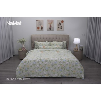 Bộ Chăn Ga Gối Pearl Hello Bunny