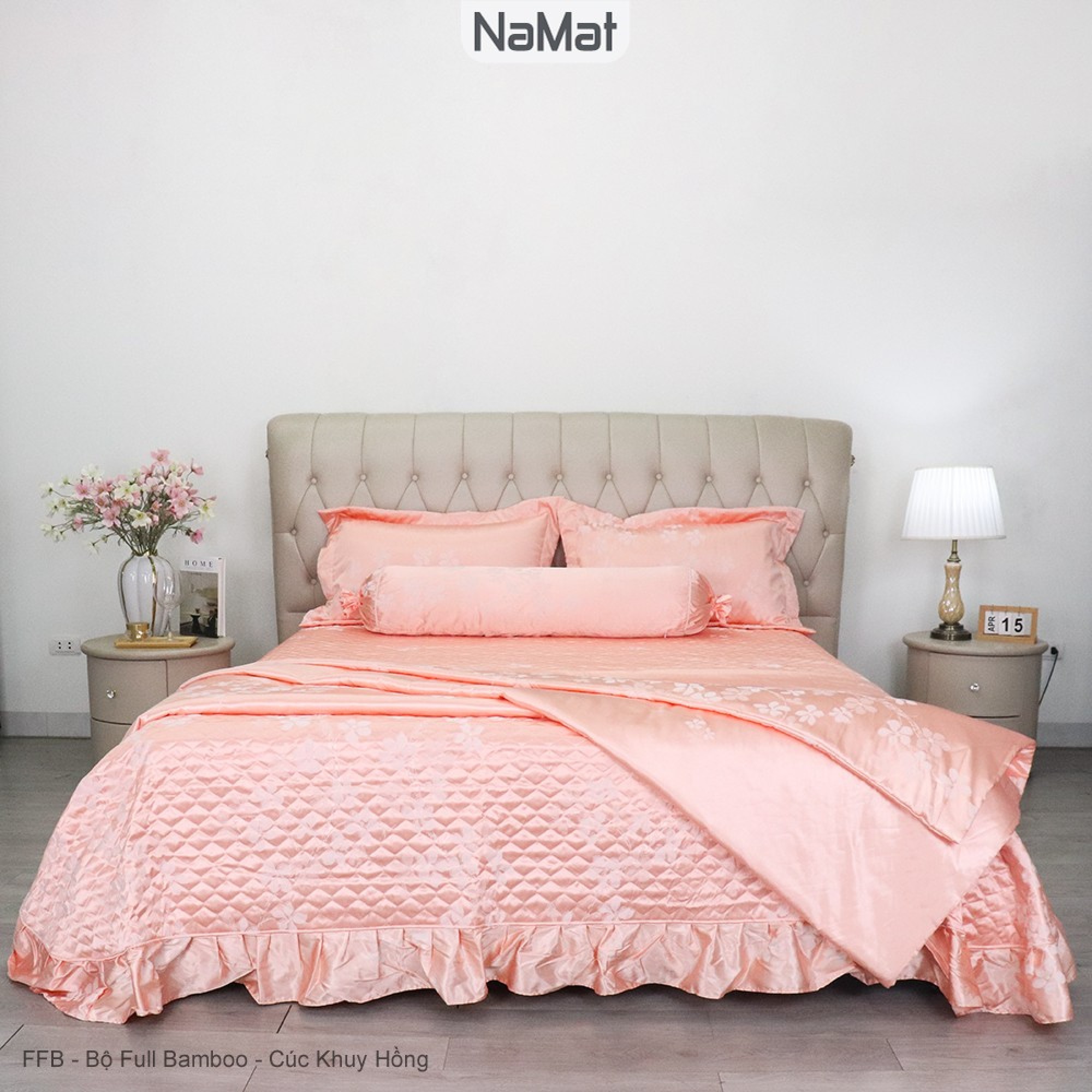 Fullbamboo- Bộ Chăn Ga Bọc/Phủ Chần 4 Món Đa năng (4 mùa) - FFB