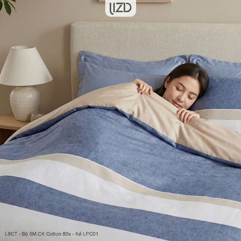 Cotton 80s - Bộ Chăn Ga Gối 5 Món Đặc Biệt Đa Năng (4 mùa) - L8CT