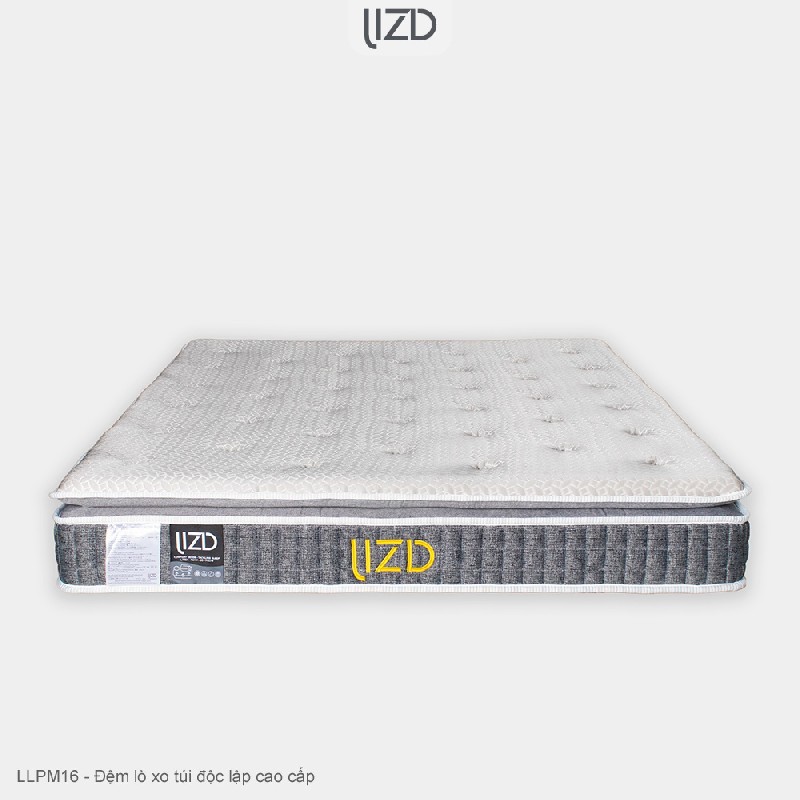 Đệm lò xo túi độc lập đặc biệt cao cấp dày 23cm, 14 lớp, cao su latex tự nhiên - LLPM16