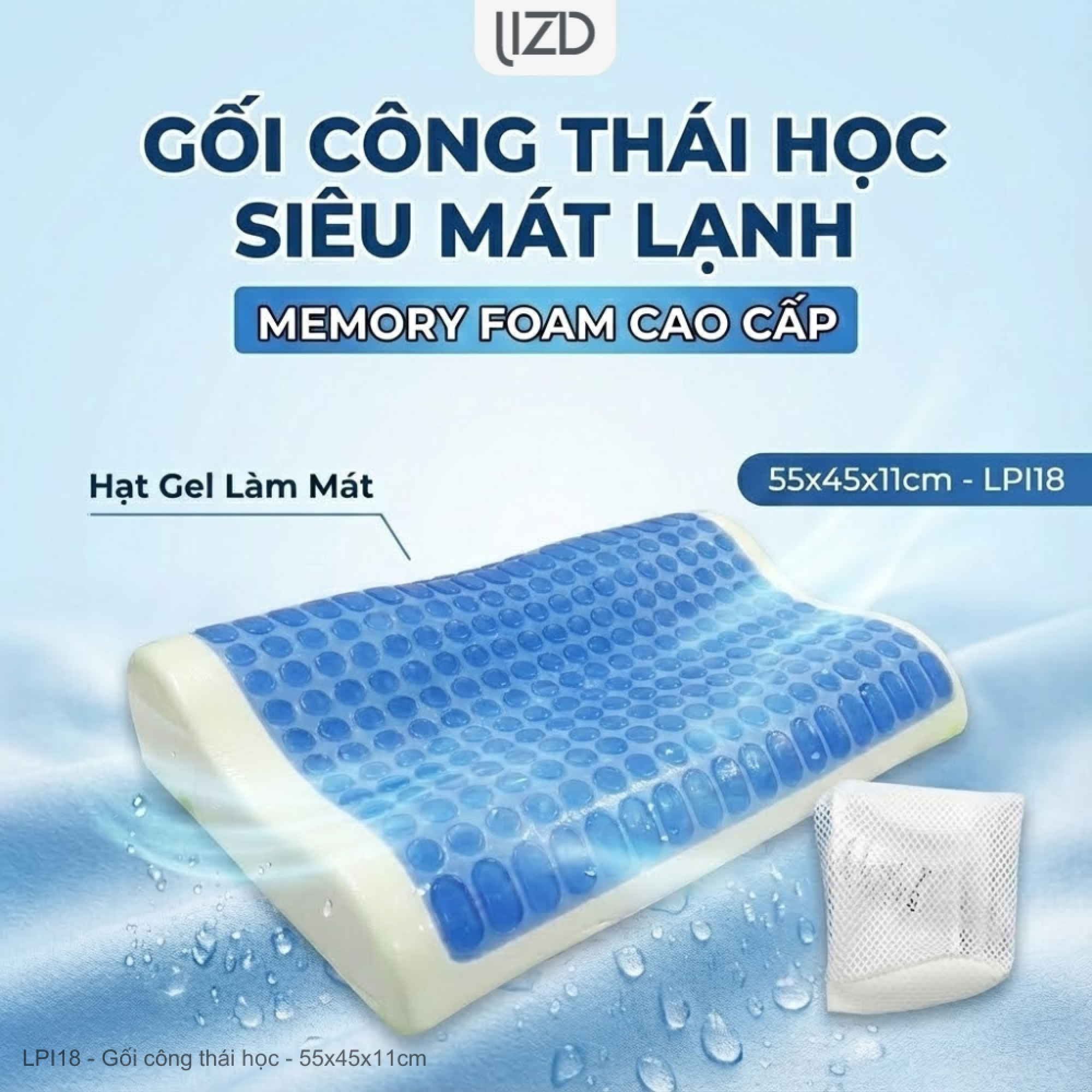 Gối công thái học chống đau cổ, chống ngáy - LPI18
