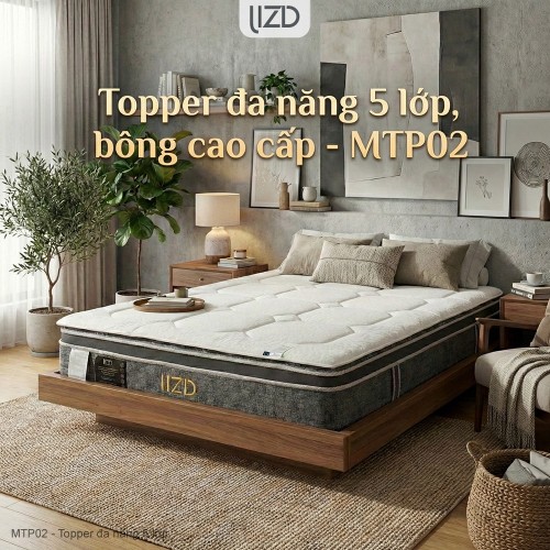 Topper đa năng 5 lớp, bông cao cấp - MTP02