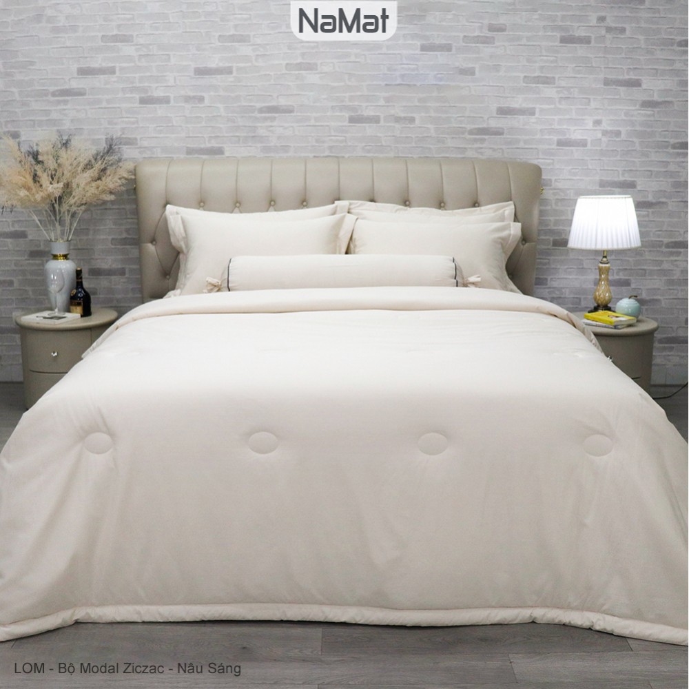 Modal Ziczac - Bộ Chăn Ga Bọc/Phủ Chần 4 Món Đa năng (4 mùa) - LOM