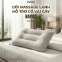 Gối massage lạnh, hỗ trợ đau vai cổ gáy, bông lông vũ - NAP02
