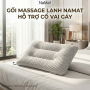 Gối massage lạnh, hỗ trợ đau vai cổ gáy, bông lông vũ - NAP02