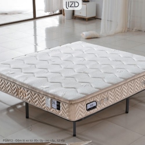 Đệm lò xo túi độc lập cao cấp, 12 lớp, cao su latex tự nhiên - PSM14 Đệm lò xo túi độc lập cao cấp, 12 lớp, cao su latex tự nhiên - PSM14