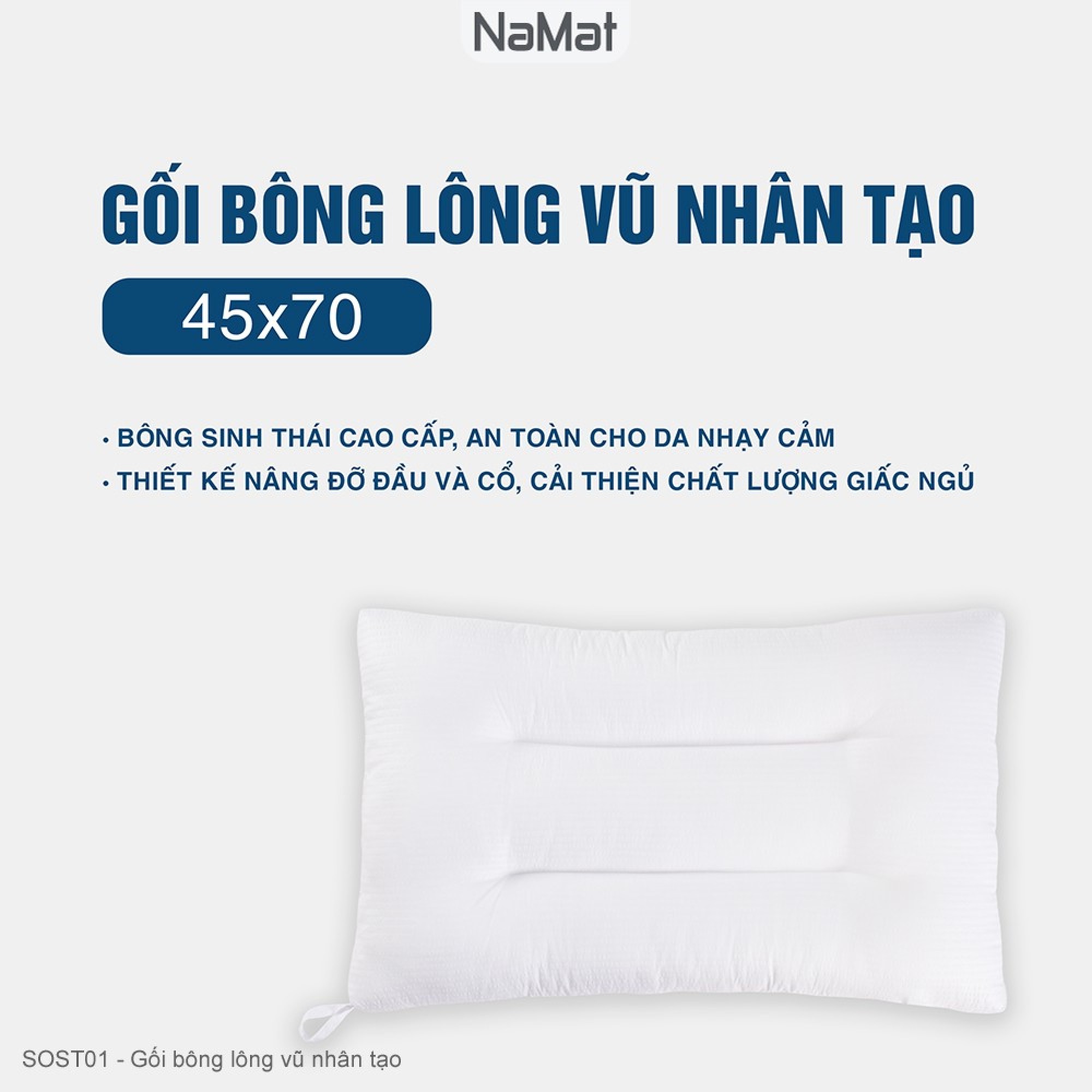 Gối bông lông vũ hỗ trợ đau mỏi vai gáy - SOST01