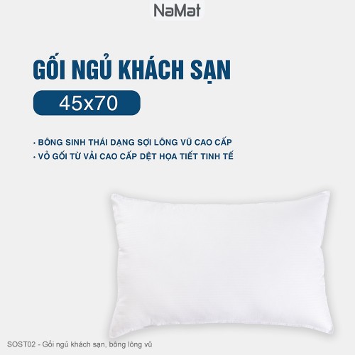 Gối y tế chuẩn khách sạn bông lông vũ - SOST02