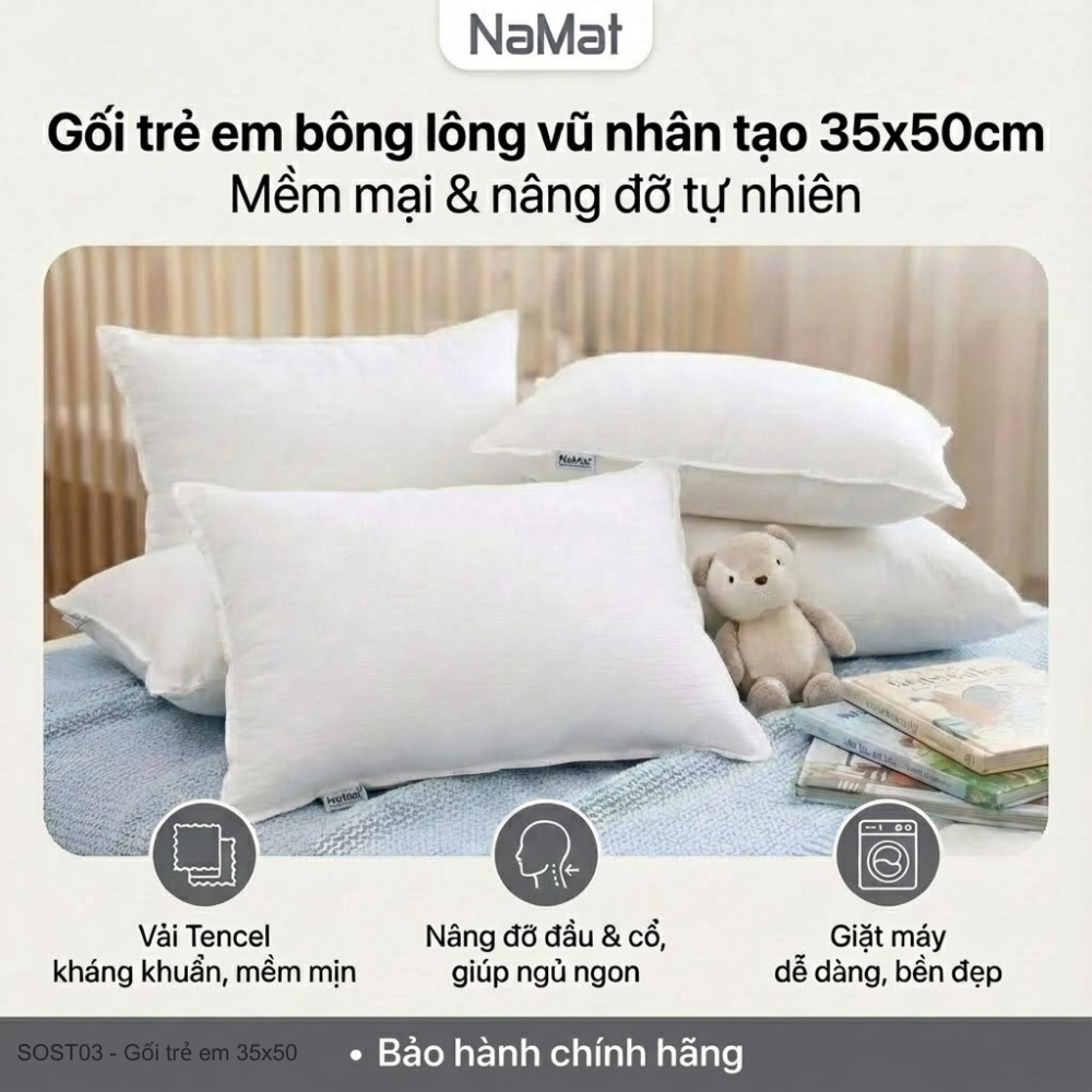Gối trẻ em bông lông vũ nhân tạo - SOST03