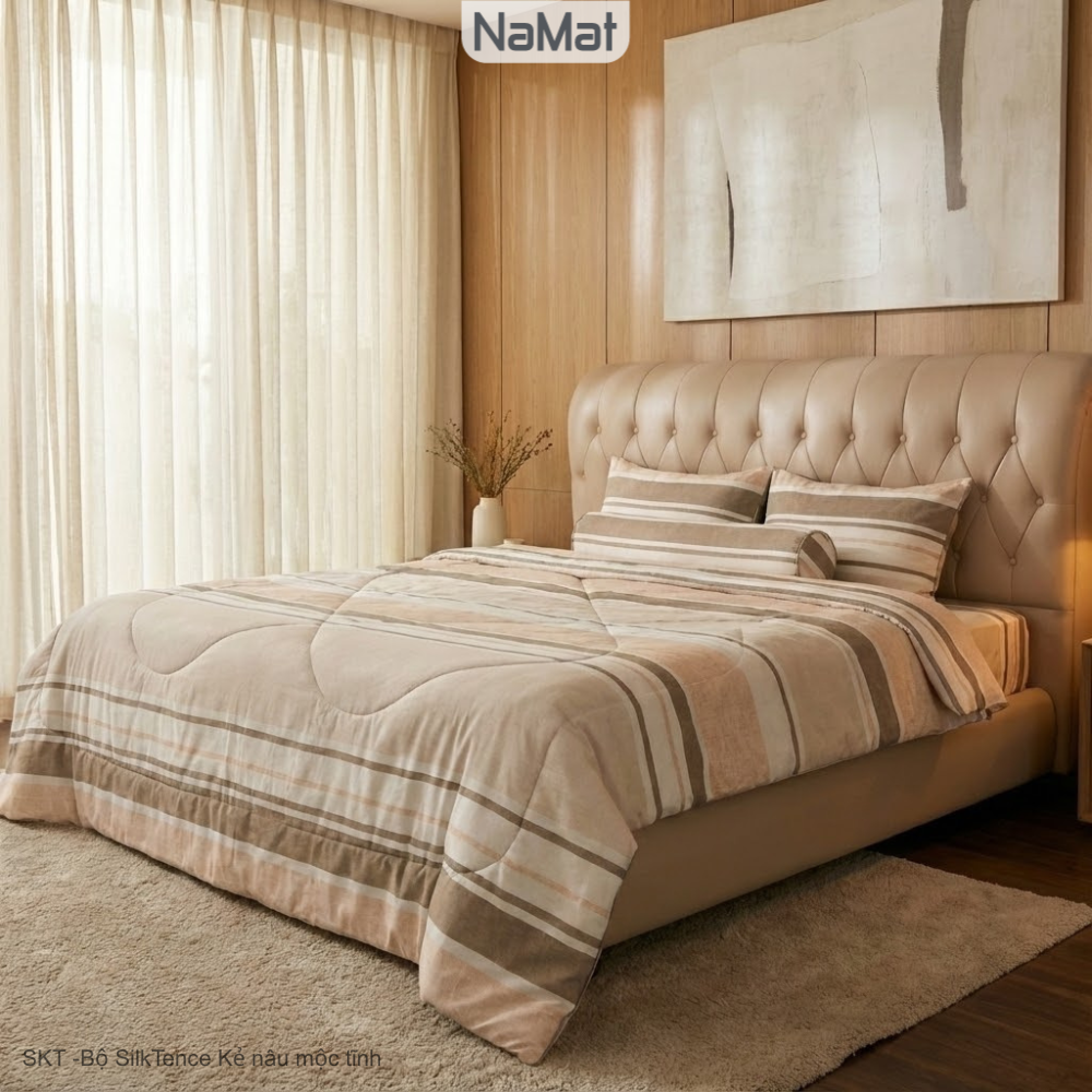 SilkTencel - Bộ Chăn Ga Gối Hè Thu 4 Món - SKT