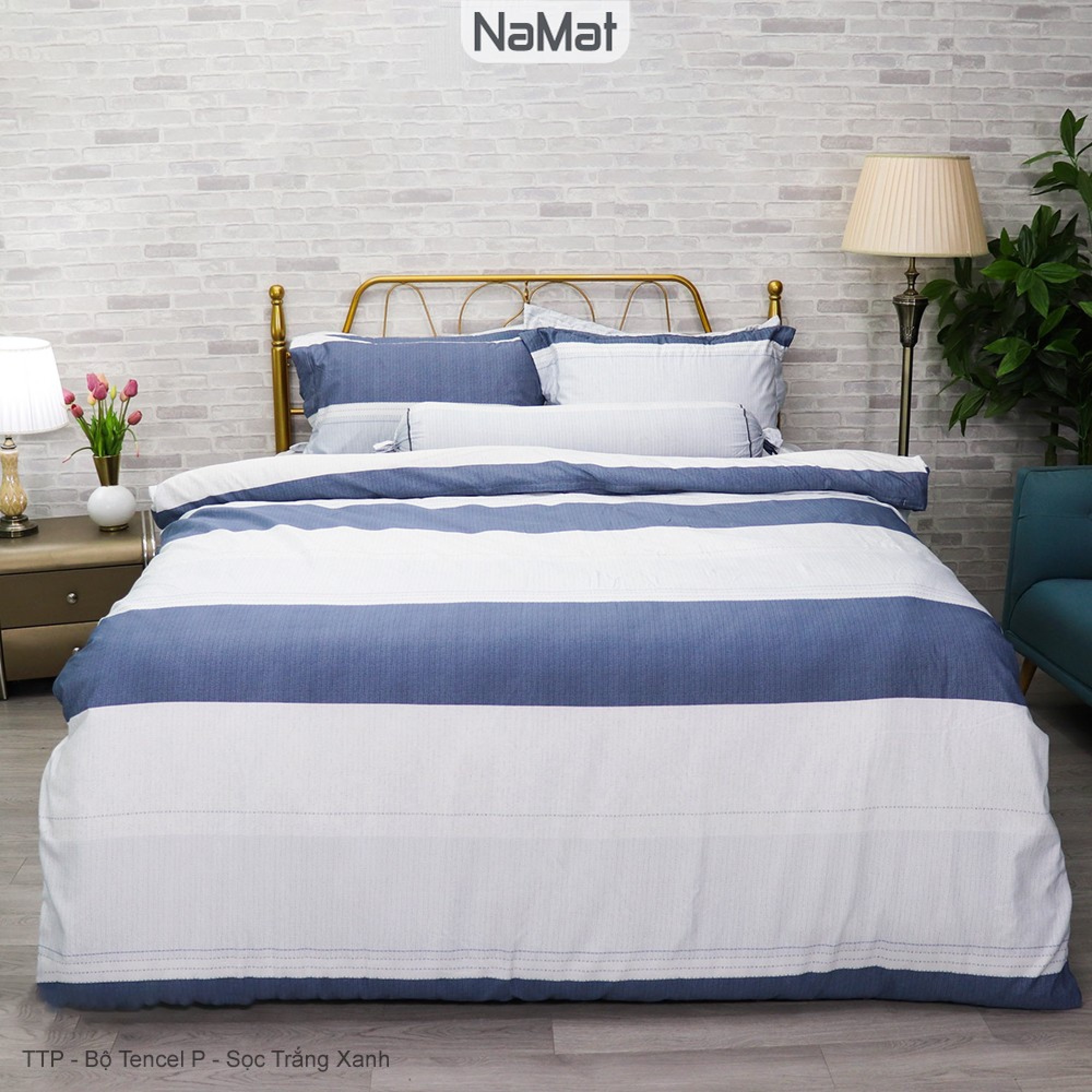 Tencel P- Bộ Chăn Ga Bọc Chần Hè Thu 4 Món - TTP