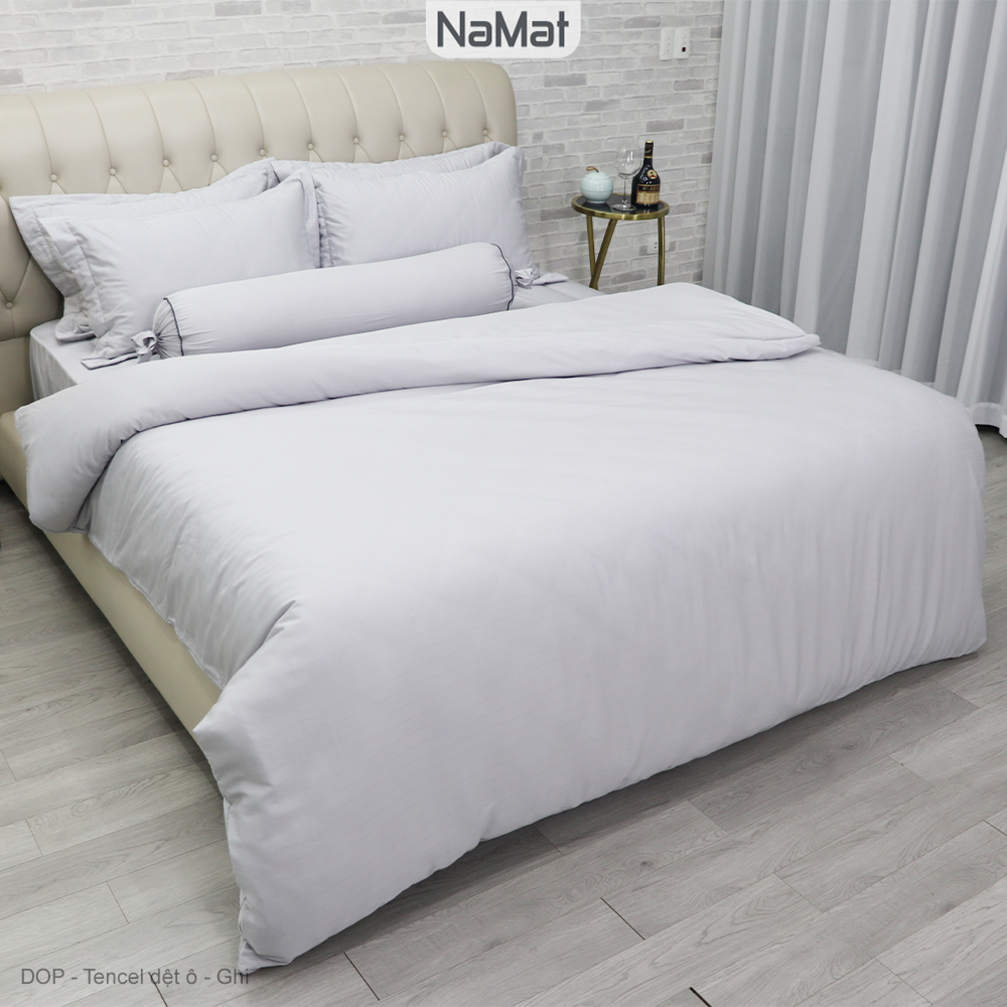 Tencel dệt ô - Bộ Chăn Ga Bọc/Phủ Chần 4 Món Đa năng (4 mùa) - DOP