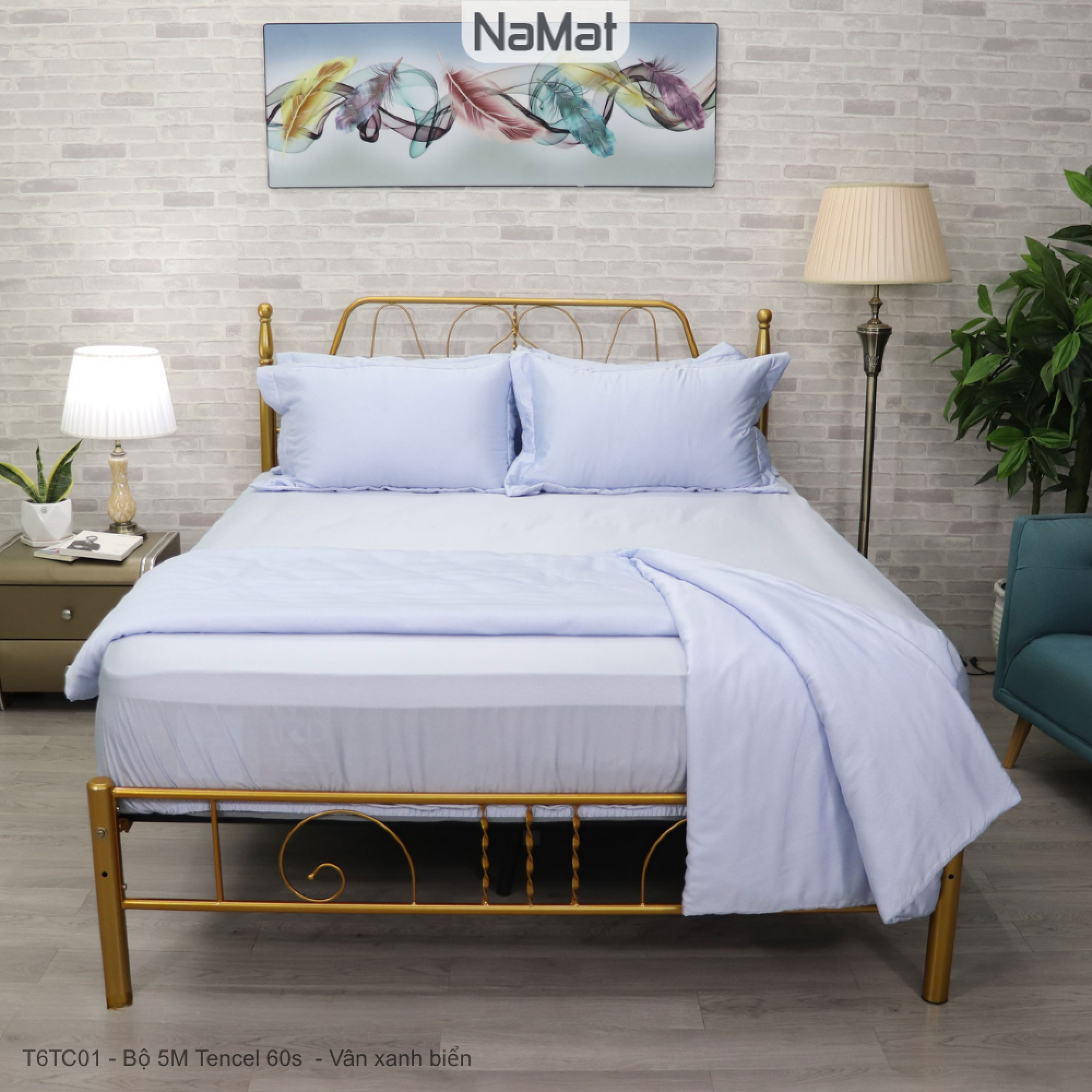 Tencel 60s - Bộ Chăn Ga Gối 5 Món Đặc Biệt Đa Năng (4 mùa) - T6TC