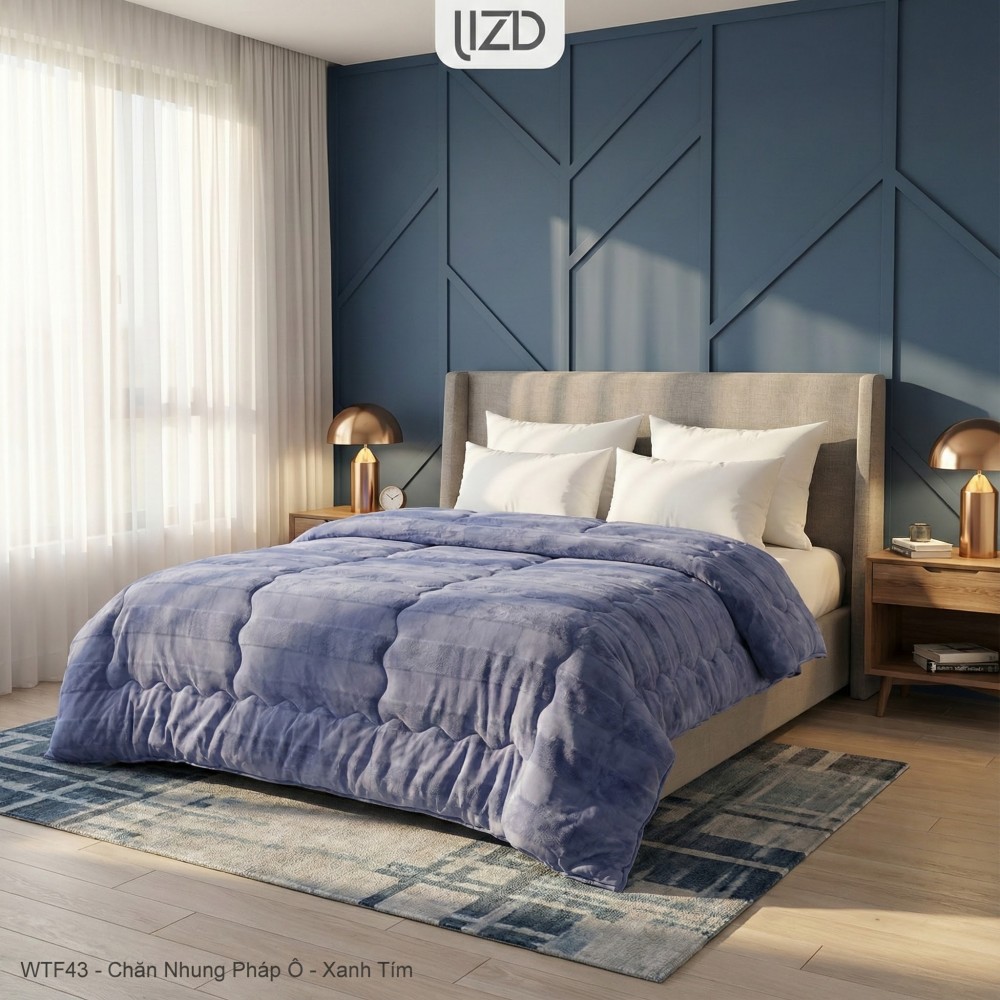 Chăn đông cao cấp, nhung Pháp ô - WTF43