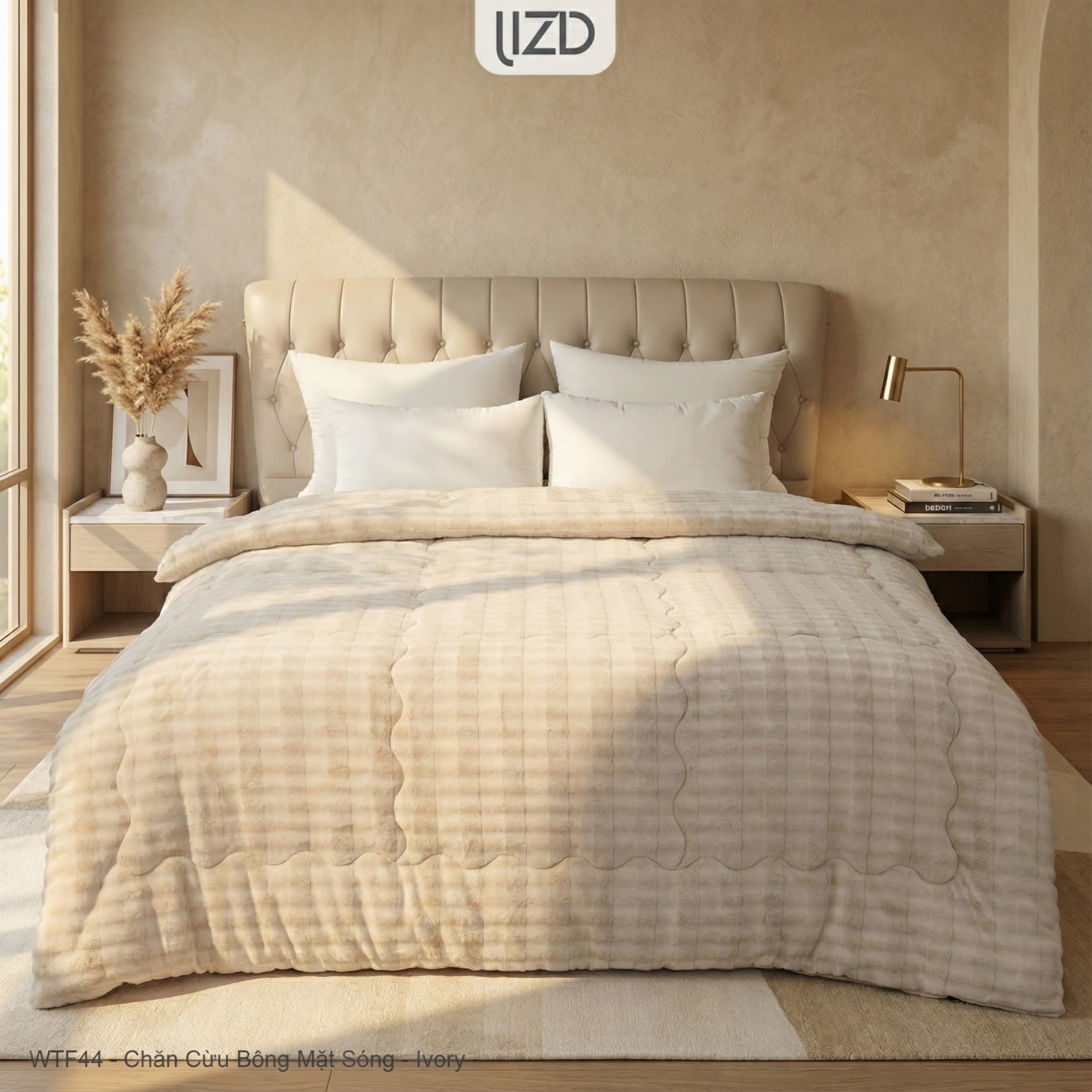 Chăn đông cao cấp, cừu bông mặt sóng - WTF44